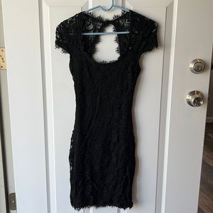 Black lace mini dress